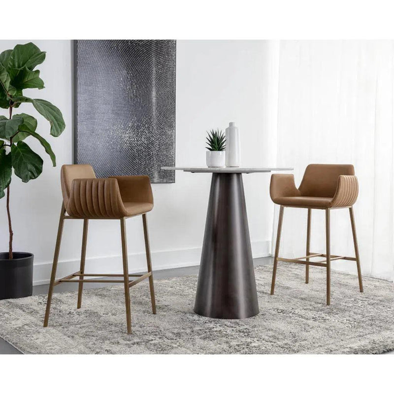 Lucano Leather Upholstered Barstool