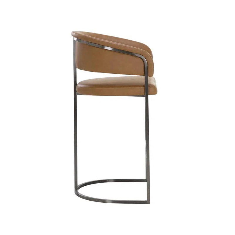 Marris Leather Upholstered Modern Barstool