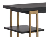 Levigne Desk Modern Black And Brass Iron Office Desk