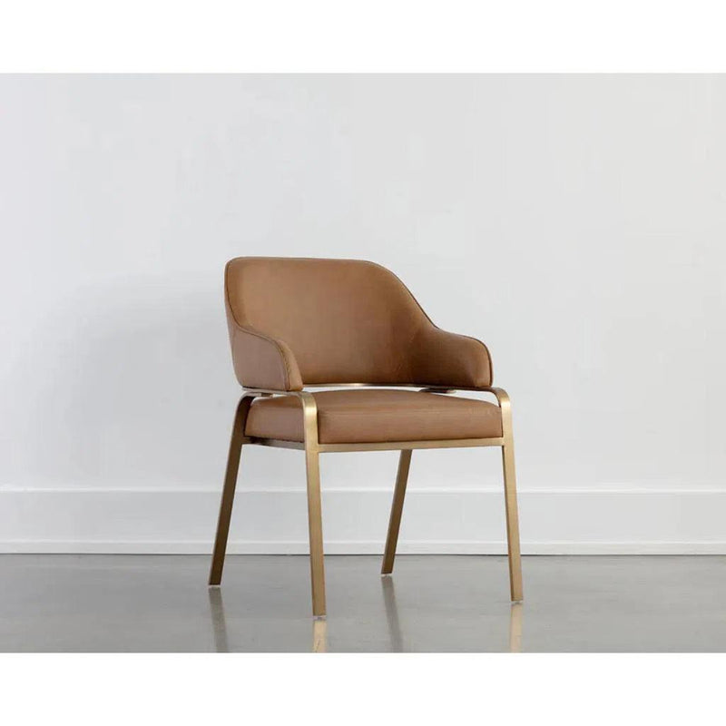 Malachi Leather Upholstered Dining Armchair