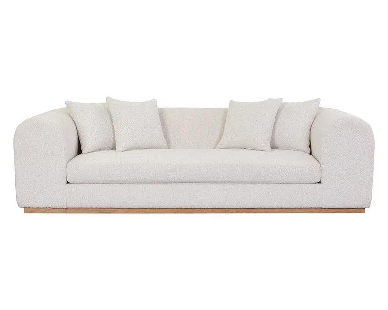 Caspian Sofa Copenhagen White With Light Oak Wood Base