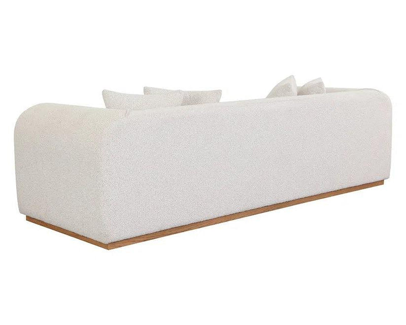 Caspian Sofa Copenhagen White With Light Oak Wood Base