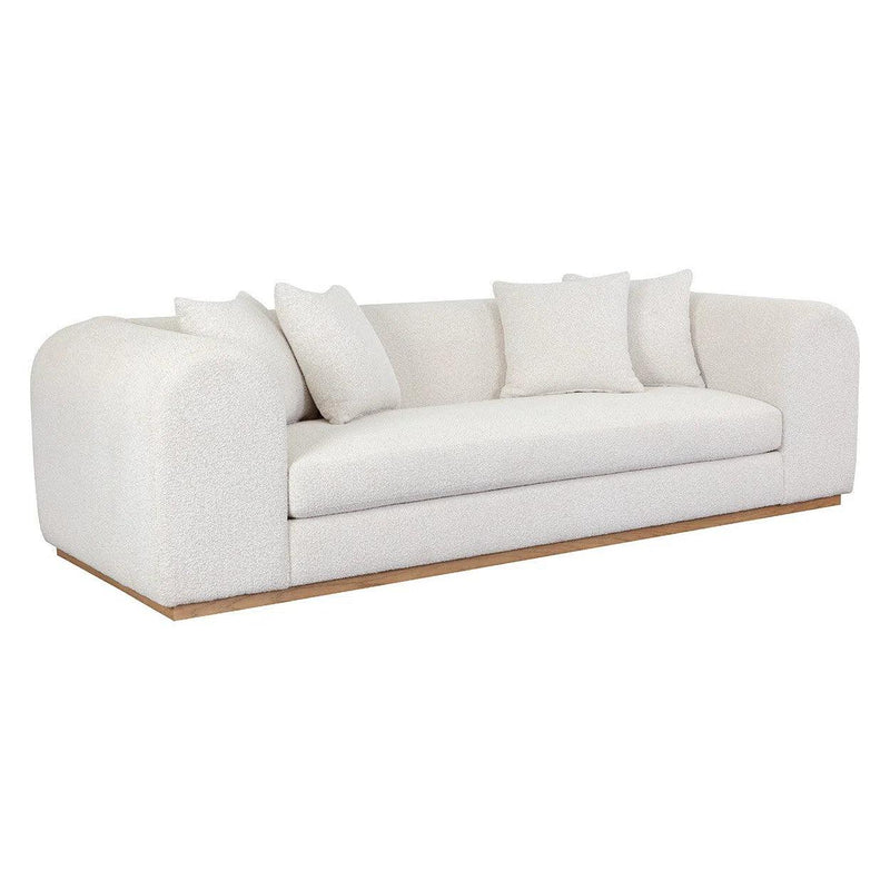 Caspian Sofa Copenhagen White With Light Oak Wood Base