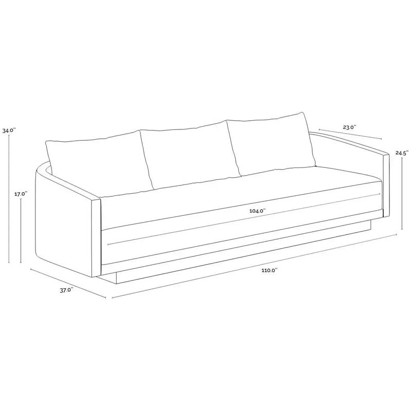 Gannon Polyester Upholstered Modern Sofa