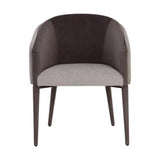 Sheva Dining Chair With Upholstered Legs and Barrel Back