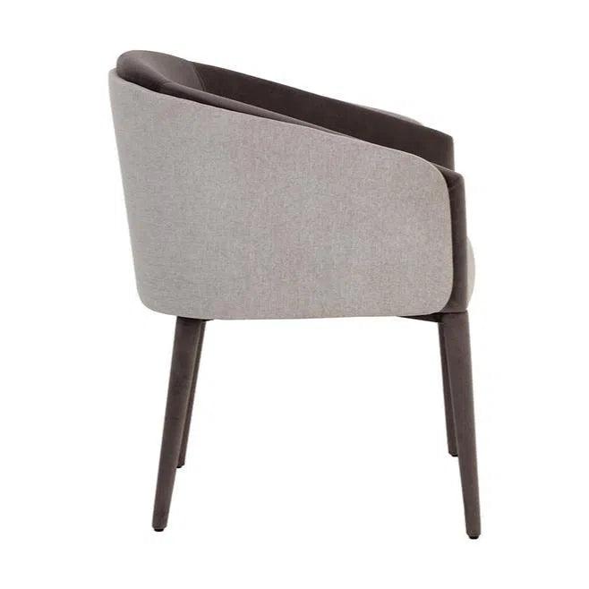 Sheva Dining Chair With Upholstered Legs and Barrel Back