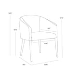 Sheva Dining Chair With Upholstered Legs and Barrel Back