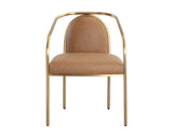 Cicero Dining Armchair Faux Leather With Gold Frame