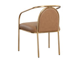 Cicero Dining Armchair Faux Leather With Gold Frame