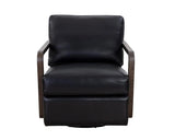 Castell Leather Upholstered Swivel Lounge Chair