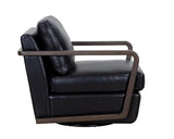 Castell Leather Upholstered Swivel Lounge Chair