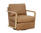 Castell Leather Upholstered Swivel Lounge Chair