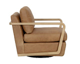 Castell Leather Upholstered Swivel Lounge Chair