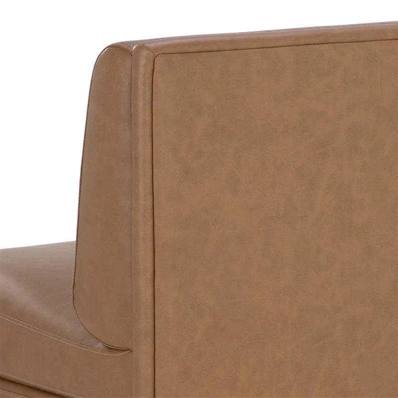 Radcliff Banquette Milliken Cognac Faux Leather Comfort