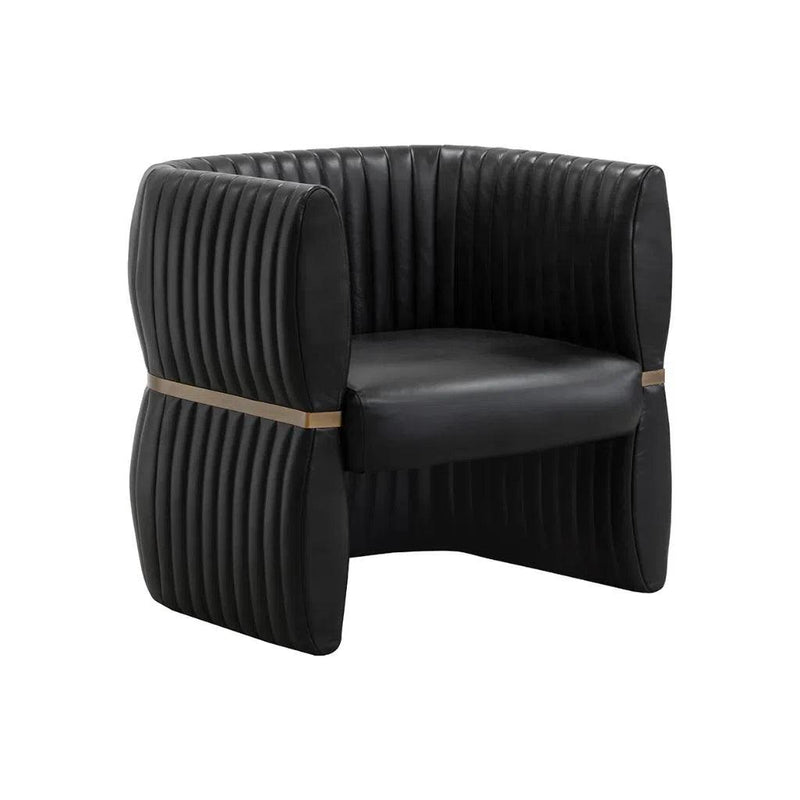 Tryor Leather Upholstered Lounge Chair