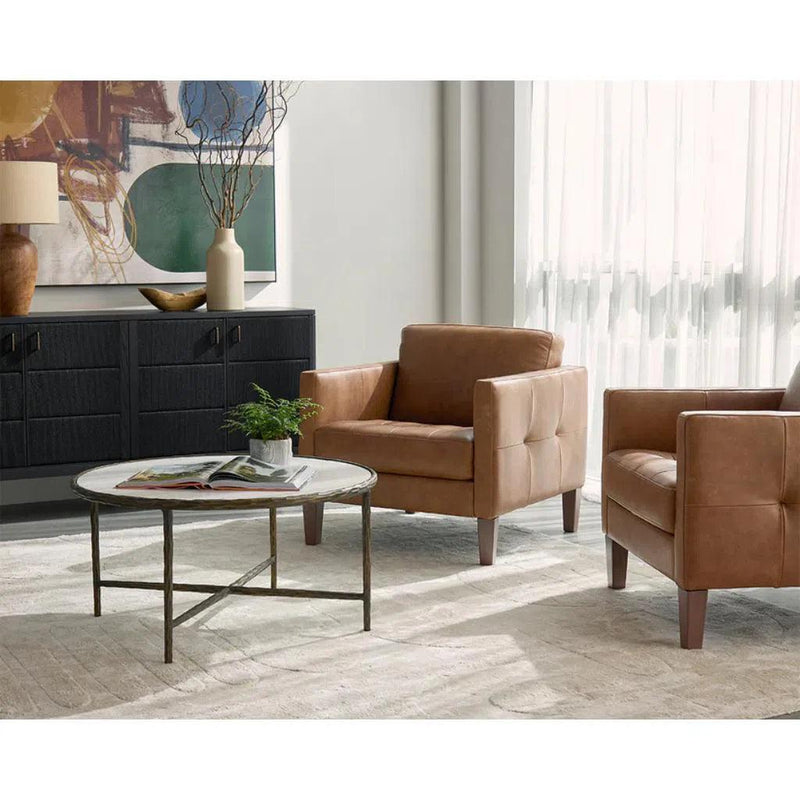 Karmelo Leather Upholstered Armchair