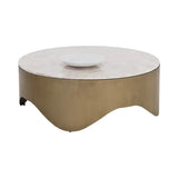 Guinevere White Marble  Round Coffee Table