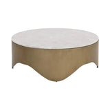 Guinevere White Marble  Round Coffee Table