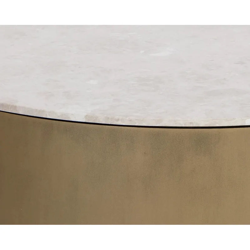 Guinevere White Marble  Round Coffee Table