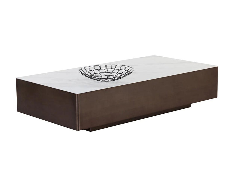 Lenay Coffee Table Modern Design With Marble-Look Top