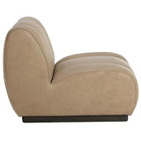 Blaise Swivel Lounge Chair Luxurious Sahara Sand Leather