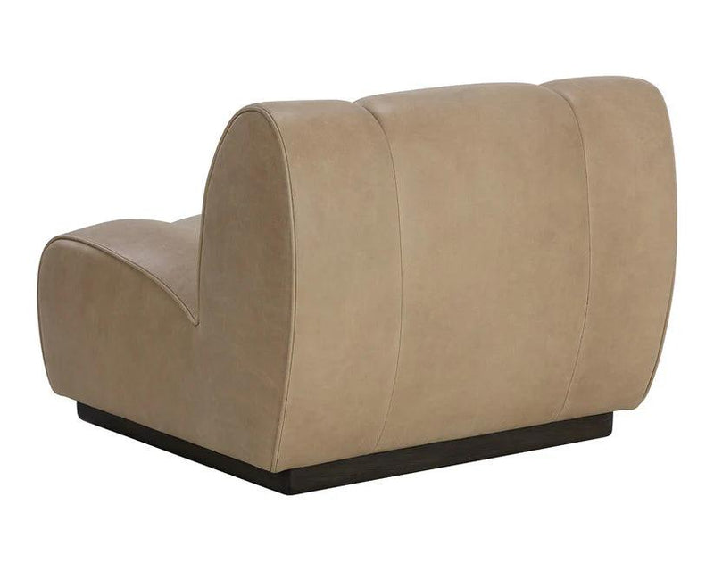 Blaise Swivel Lounge Chair Luxurious Sahara Sand Leather