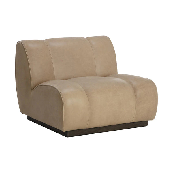 Blaise Swivel Lounge Chair Luxurious Sahara Sand Leather