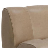 Blaise Swivel Lounge Chair Luxurious Sahara Sand Leather