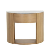 Stella Marble Topped Wooden Nightstand