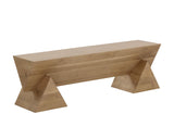 Gregor Unique Angular Framed Wooden Backless Bench