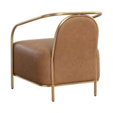 Cicero Lounge Chair Faux Leather Gold Frame Modern Design