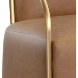 Cicero Lounge Chair Faux Leather Gold Frame Modern Design