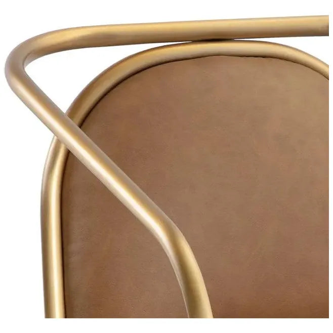 Cicero Lounge Chair Faux Leather Gold Frame Modern Design