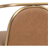 Cicero Lounge Chair Faux Leather Gold Frame Modern Design