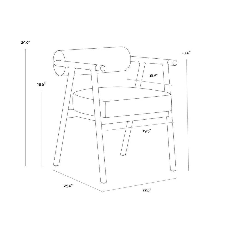 Sova Dining Armchair Modern White Boucle With Oak Frame