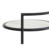 Parga Steel Framed Concrete Outdoor Round End Table