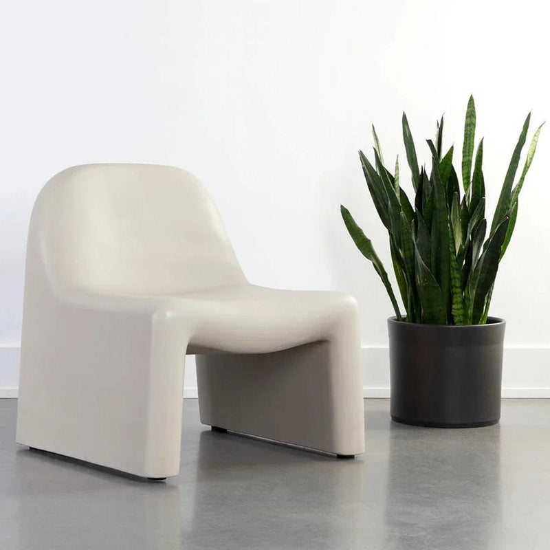 Kessel Lounge Chair Contemporary Cream Concrete Design