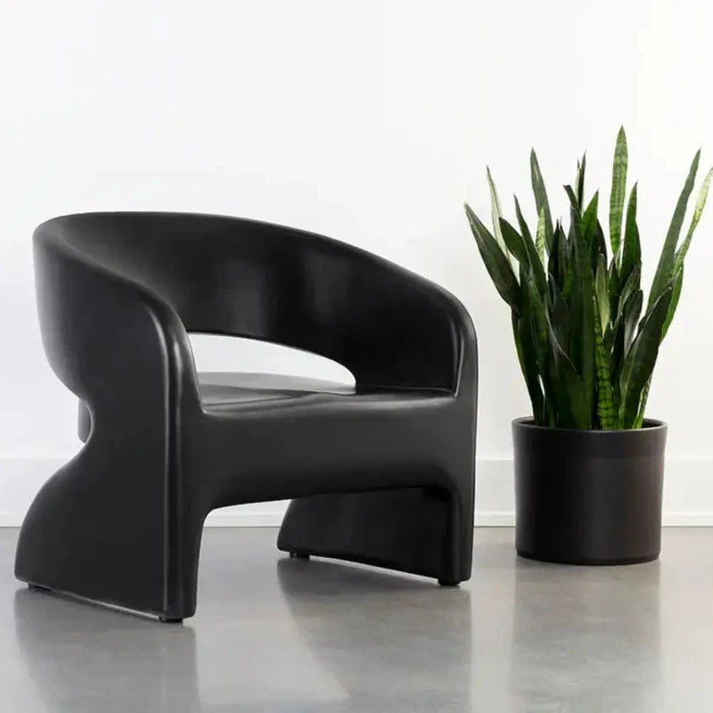 Cura Concrete Black Outdoor Lounge Chair