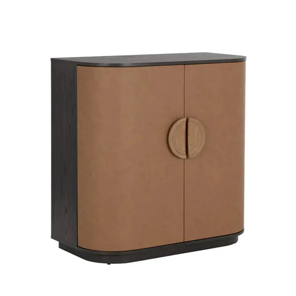 Dresden Leather Upholstered Bar Cabinet