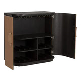 Dresden Leather Upholstered Bar Cabinet