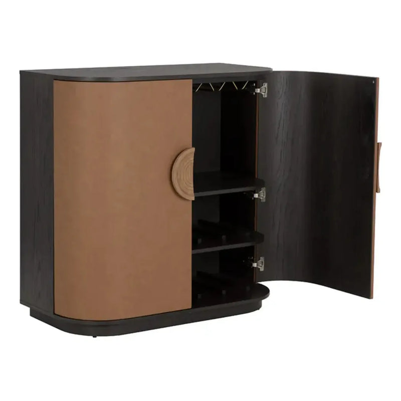 Dresden Leather Upholstered Bar Cabinet