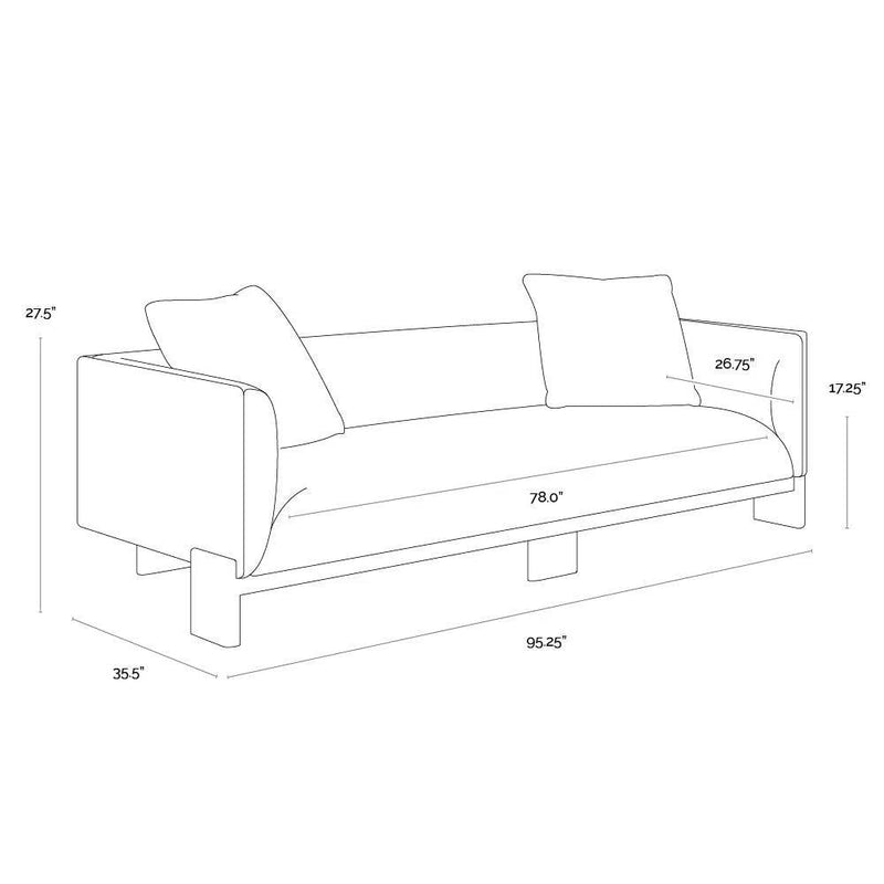 Anwa Sofa - Polo Club Muslin With Solid Oak Wood Legs