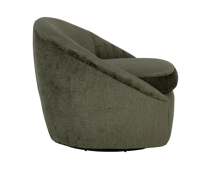 Bliss Fabric Upholstered Swivel Lounge Chair