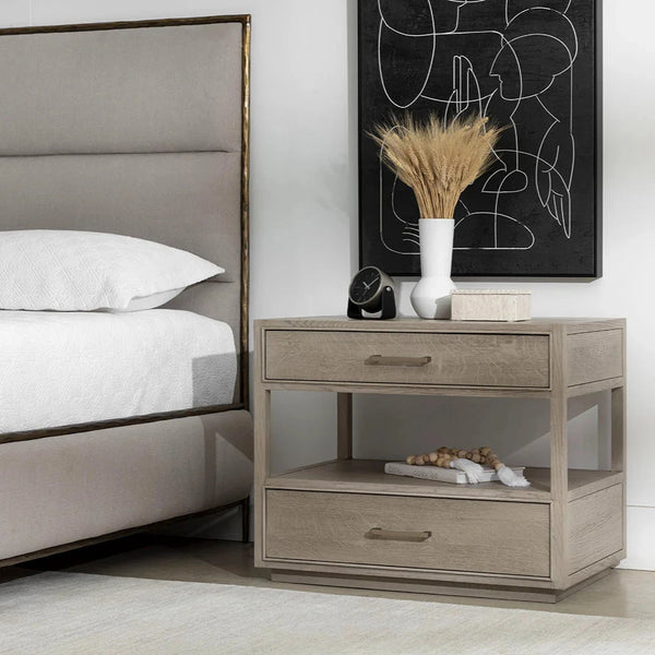 Bridgerton Nightstand Modern Design With Champagne Handles