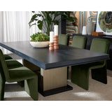 Judson Dining Table Modern Black Wood With Brass Finish