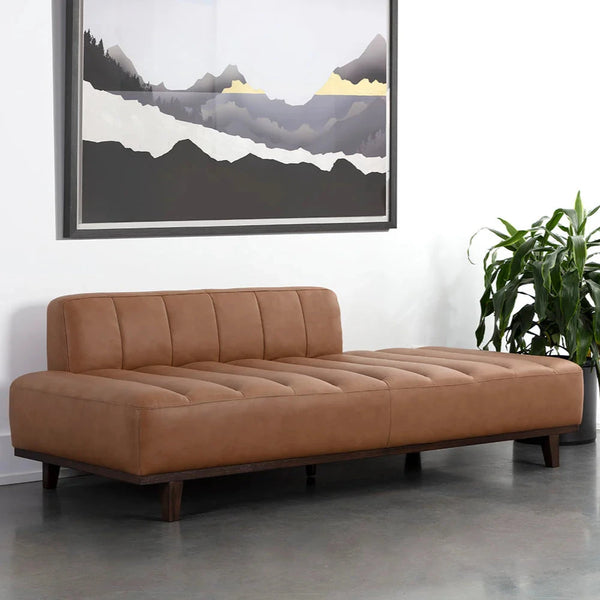 Ilyana Daybed Aline Butternut Leather With Wood Base