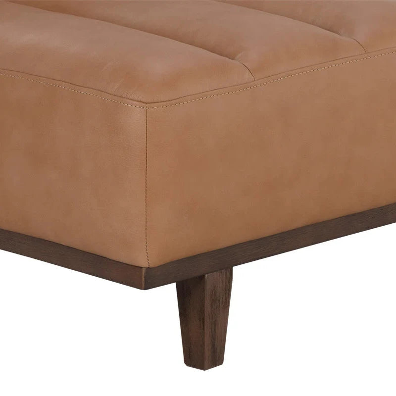 Ilyana Daybed Aline Butternut Leather With Wood Base