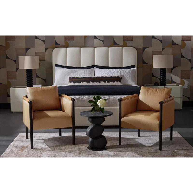 Wilder Leather Upholstered Two-Tone Armrests Lounge Chair