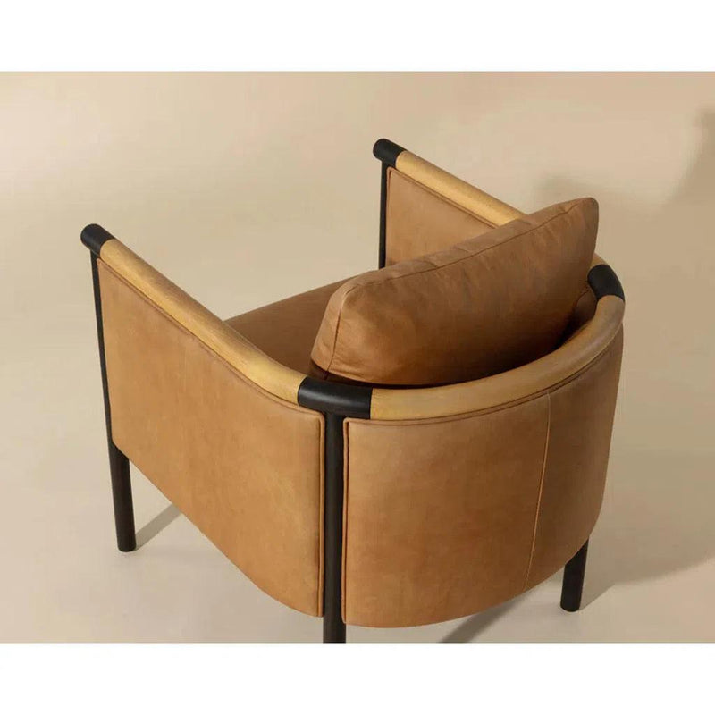 Wilder Leather Upholstered Two-Tone Armrests Lounge Chair