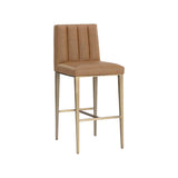 Wilbur Barstool Milliken Cognac Modern Faux Leather Seating